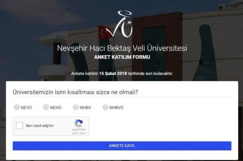 ‘Üniversitemizin İsim Kısaltması Sizce Ne Olmalı?’ Anketi