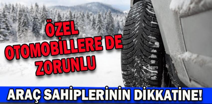 Hususi Araçlara Kış Lastiği Zorunlu Hale Getirildi