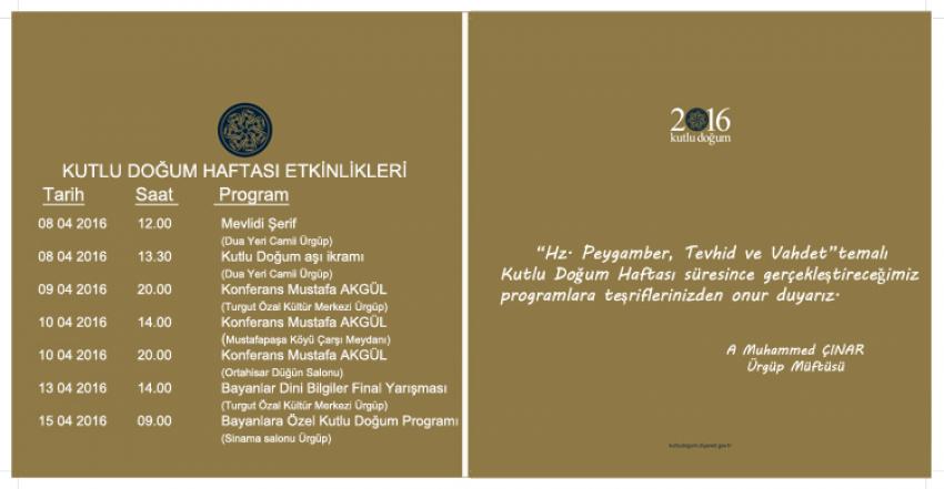 2016 Kutlu Doğum Etkinlikleri