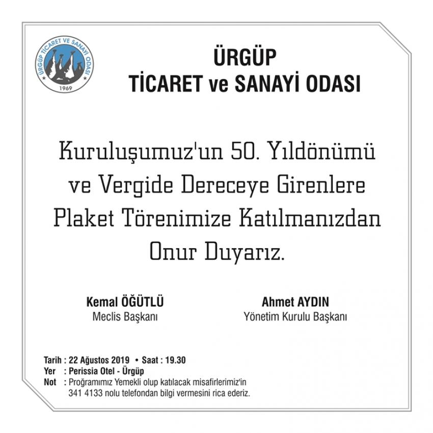 Ticaret Odası 50. Yılını Kutlayacak