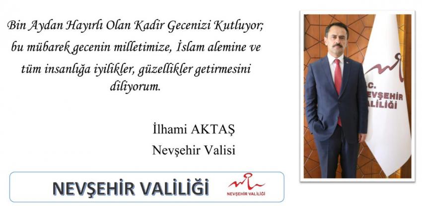 Vali Aktaş, Kadir Gecesi Mesajı Yayımladı