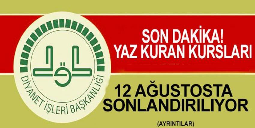 Yaz Kur'an Kursları Yarın Sona Eriyor