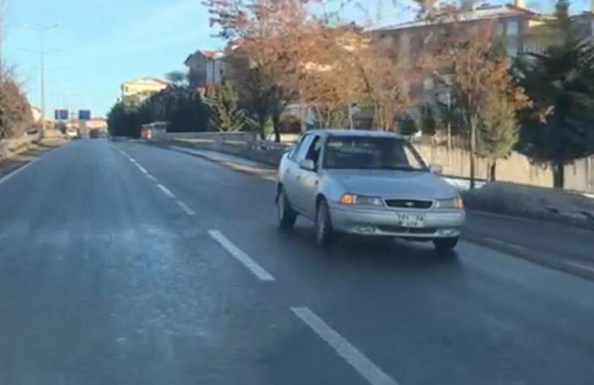Ters yönde geri geri giden araca para cezası kesildi