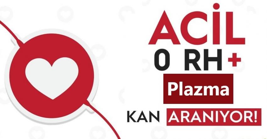 Acil 0 RH(+) plazma kan aranıyor