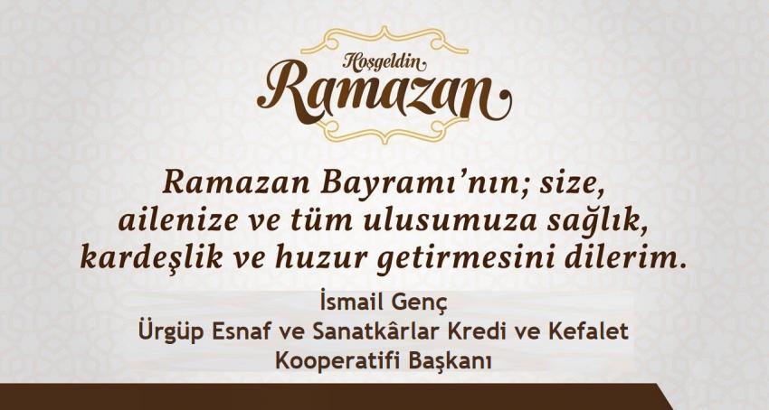 Başkan İsmail Genç, 'Bayramımız Mübarek Olsun'
