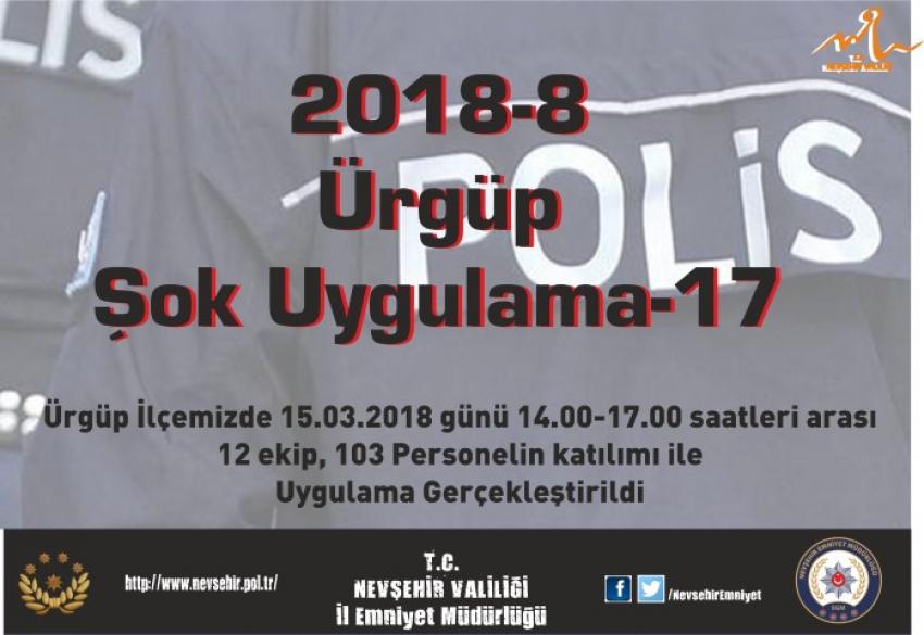 Ürgüp'te Emniyet Tarafından 17. Şok Uygulama Yapıldı