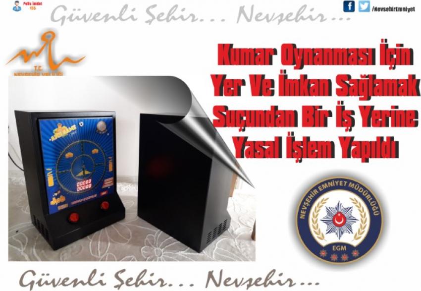 Ürgüp'te Bir İş Yerine Kumar Oynatmaktan Yasal İşlem Yapıldı