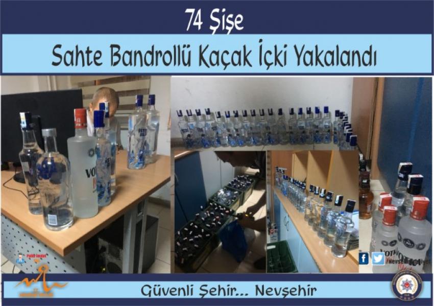 Ürgüp Emniyet Müdürlüğünce Sahte Bandrollü Kaçak İçki Yakalandı