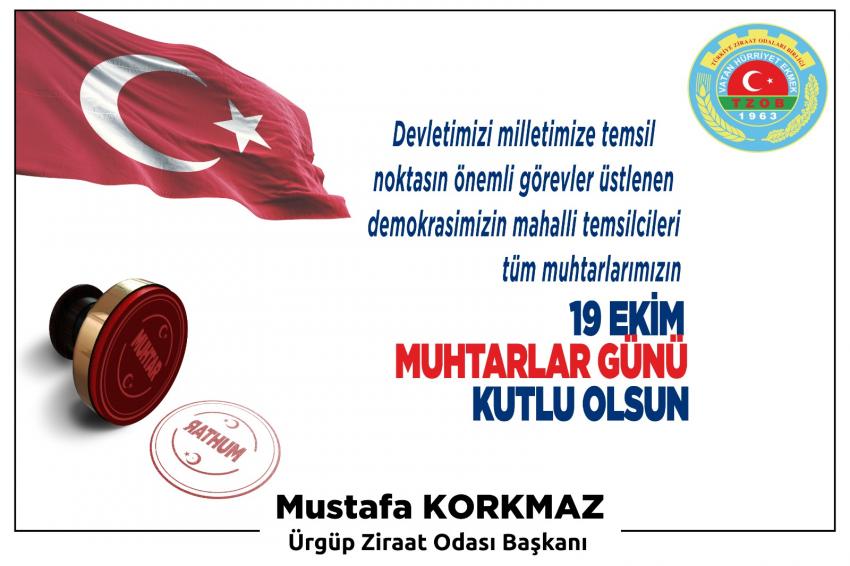 Başkan Korkmaz, 'Değerli Muhtarlarımızın Günleri Kutlu Olsun'