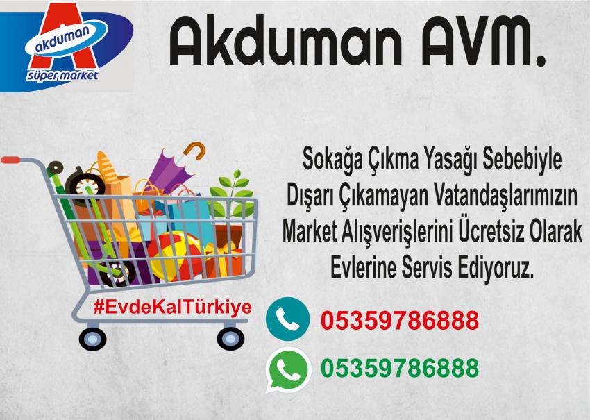 Akduman AVM'den Korona Tedbirleri Kapsamında Evlere Ücretsiz Servis