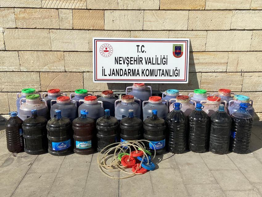Ürgüp'te 930 litre kaçak şarap ele geçirildi