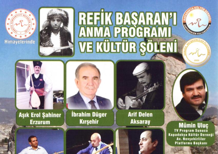Halk Ozanı Refik Başaran Ürgüp'te Anılacak