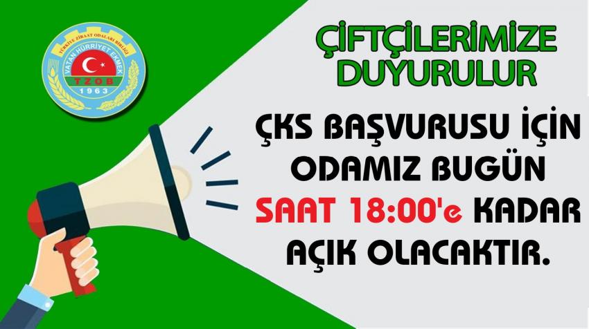 ÇKS Başvuruları Yarın Sona Eriyor