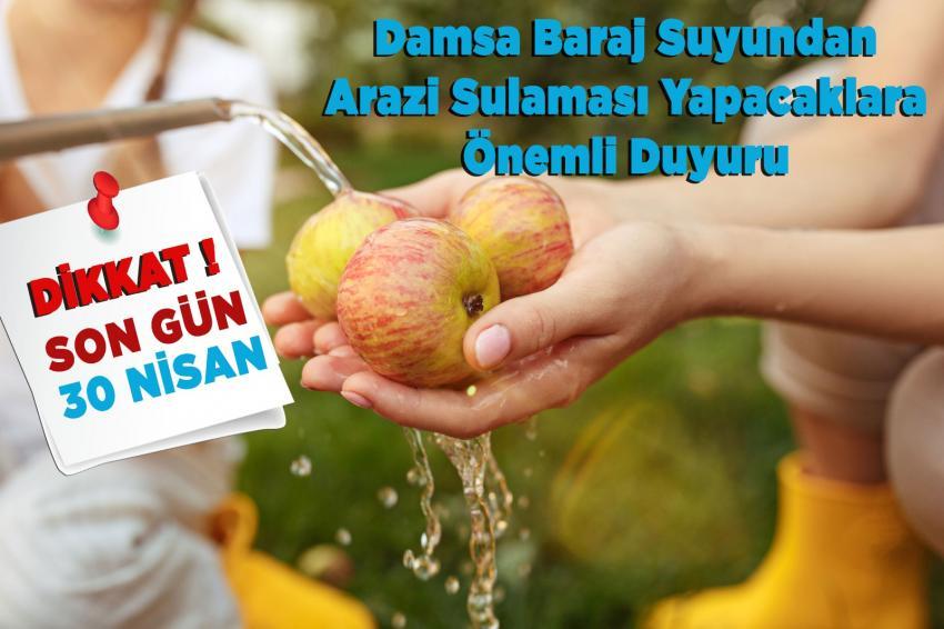 Arazi Sulaması Beyan Son Günü 30 Nisan 2021 Cuma