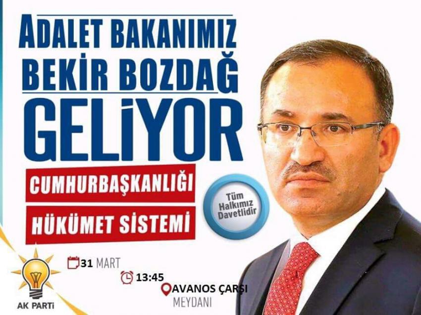 Adalet Bakanı Bekir Bozdağ Nevşehir'e Geliyor
