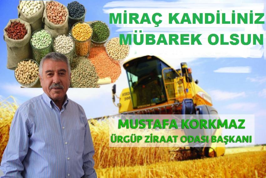 Ziraat Odası Başkanı Korkmaz'ın Miraç Kandili Mesajı