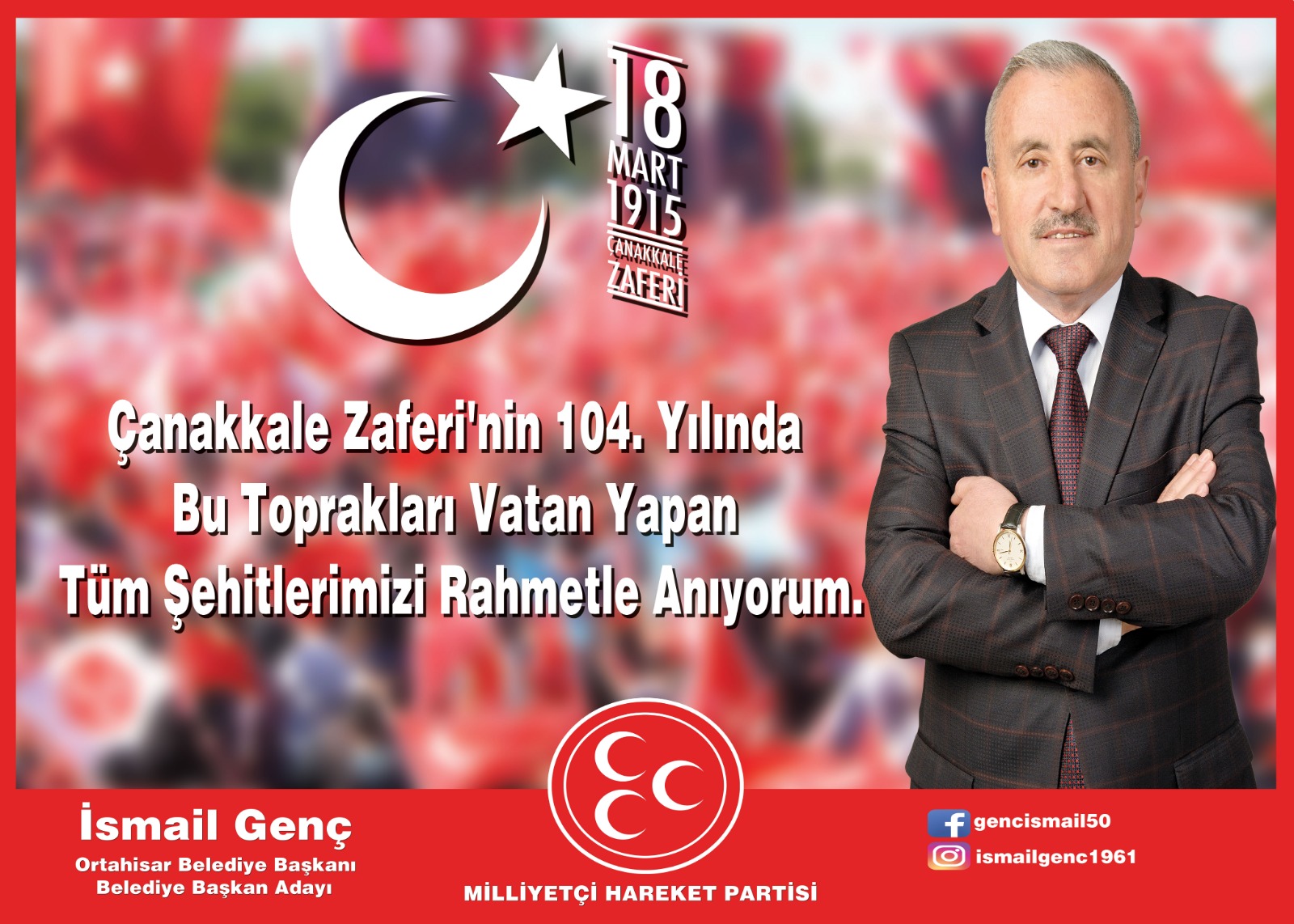 İsmail Genç 'Çanakkale Şehitlerini Anma Mesajı Yayımladı'