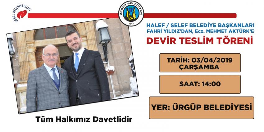 Ürgüp Belediyesinde Devir Teslim Töreni Çarşamba Günü Yapılacak