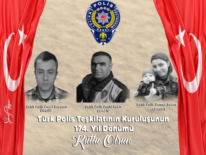 Türk Polis Teşkilatımızın Kuruluşunun 174. Yıl Dönümü Kutlu Olsun
