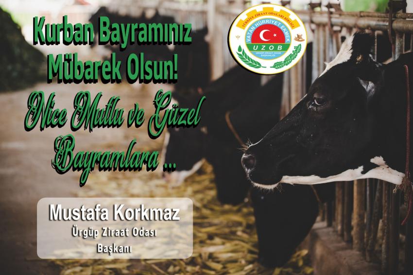 Ziraat Odası Başkanı Korkmaz 'Kurban Bayramımız Mübarek Olsun'