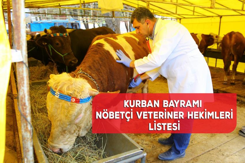 2019 Yılı Kurban Bayramı Nöbetçi Veteriner Hekim listesi